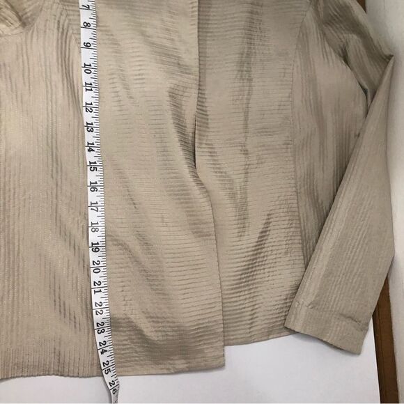 Eileen Fisher Silk Open Front Jacket in Champaign Size Medium - Picture 9 of 13
